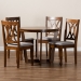 Baxton Studio Aggie Modern and Contemporary Grey Fabric Upholstered and Walnut Brown Finished Wood 5-Piece Dining Set - Aggie-Grey/Walnut-5PC Dining Set