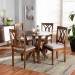 Baxton Studio Irene Modern and Contemporary Grey Fabric Upholstered and Walnut Brown Finished Wood 5-Piece Dining Set - Irene-Grey/Walnut-5PC Dining Set