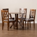 Baxton Studio Irene Modern and Contemporary Grey Fabric Upholstered and Walnut Brown Finished Wood 5-Piece Dining Set - Irene-Grey/Walnut-5PC Dining Set