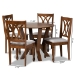 Baxton Studio Irene Modern and Contemporary Grey Fabric Upholstered and Walnut Brown Finished Wood 5-Piece Dining Set - Irene-Grey/Walnut-5PC Dining Set