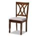 Baxton Studio April Modern and Contemporary Grey Fabric Upholstered and Walnut Brown Finished Wood 5-Piece Dining Set - April-Grey/Walnut-5PC Dining Set