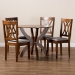 Baxton Studio April Modern and Contemporary Grey Fabric Upholstered and Walnut Brown Finished Wood 5-Piece Dining Set - April-Grey/Walnut-5PC Dining Set