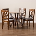 Baxton Studio April Modern and Contemporary Grey Fabric Upholstered and Walnut Brown Finished Wood 5-Piece Dining Set - April-Grey/Walnut-5PC Dining Set