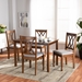 Baxton Studio Sefa Modern and Contemporary Grey Fabric Upholstered and Walnut Brown Finished Wood 5-Piece Dining Set - Sefa-Grey/Walnut-5PC Dining Set