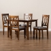 Baxton Studio Sefa Modern and Contemporary Grey Fabric Upholstered and Walnut Brown Finished Wood 5-Piece Dining Set - Sefa-Grey/Walnut-5PC Dining Set