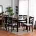 Baxton Studio Mael Modern and Contemporary Grey Fabric Upholstered and Dark Brown Finished Wood 7-Piece Dining Set - RH331C-Grey/Dark Brown-7PC Dining Set