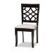 Baxton Studio Elena Modern and Contemporary Grey Fabric Upholstered and Dark Brown Finished Wood 7-Piece Dining Set - Elena-Grey/Dark Brown-7PC Dining Set