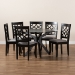 Baxton Studio Elena Modern and Contemporary Grey Fabric Upholstered and Dark Brown Finished Wood 7-Piece Dining Set - Elena-Grey/Dark Brown-7PC Dining Set