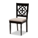Baxton Studio Renaud Modern and Contemporary Sand Fabric Upholstered and Dark Brown Finished Wood 7-Piece Dining Set - RH332C-Sand/Dark Brown-7PC Dining Set