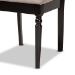 Baxton Studio Renaud Modern and Contemporary Sand Fabric Upholstered and Dark Brown Finished Wood 7-Piece Dining Set - RH332C-Sand/Dark Brown-7PC Dining Set