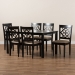 Baxton Studio Renaud Modern and Contemporary Sand Fabric Upholstered and Dark Brown Finished Wood 7-Piece Dining Set - RH332C-Sand/Dark Brown-7PC Dining Set