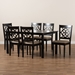 Baxton Studio Renaud Modern and Contemporary Sand Fabric Upholstered and Dark Brown Finished Wood 7-Piece Dining Set - RH332C-Sand/Dark Brown-7PC Dining Set
