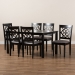 Baxton Studio Renaud Modern and Contemporary Grey Fabric Upholstered and Dark Brown Finished Wood 7-Piece Dining Set - RH332C-Grey/Dark Brown-7PC Dining Set