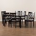Baxton Studio Renaud Modern and Contemporary Grey Fabric Upholstered and Dark Brown Finished Wood 7-Piece Dining Set - RH332C-Grey/Dark Brown-7PC Dining Set