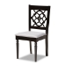 Baxton Studio Sadie Modern and Contemporary Grey Fabric Upholstered and Dark Brown Finished Wood 7-Piece Dining Set - Sadie-Grey/Dark Brown-7PC Dining Set