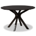 Baxton Studio Sadie Modern and Contemporary Grey Fabric Upholstered and Dark Brown Finished Wood 7-Piece Dining Set - Sadie-Grey/Dark Brown-7PC Dining Set