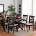 Baxton Studio Sadie Modern and Contemporary Grey Fabric Upholstered and Dark Brown Finished Wood 7-Piece Dining Set - Sadie-Grey/Dark Brown-7PC Dining Set