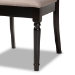 Baxton Studio Lucie Modern and Contemporary Sand Fabric Upholstered and Dark Brown Finished Wood 7-Piece Dining Set - RH333C-Sand/Dark Brown-7PC Dining Set