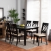 Baxton Studio Lucie Modern and Contemporary Sand Fabric Upholstered and Dark Brown Finished Wood 7-Piece Dining Set - RH333C-Sand/Dark Brown-7PC Dining Set