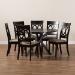 Baxton Studio Jessie Modern and Contemporary Sand Fabric Upholstered and Dark Brown Finished Wood 7-Piece Dining Set - Jessie-Sand/Dark Brown-7PC Dining Set