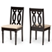 Baxton Studio Cherese Modern and Contemporary Sand Fabric Upholstered and Dark Brown Finished Wood 2-Piece Dining Chair Set