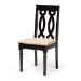 Baxton Studio Cherese Modern and Contemporary Sand Fabric Upholstered and Dark Brown Finished Wood 7-Piece Dining Set - RH334C-Sand/Dark Brown-7PC Dining Set
