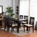 Baxton Studio Cherese Modern and Contemporary Sand Fabric Upholstered and Dark Brown Finished Wood 7-Piece Dining Set - RH334C-Sand/Dark Brown-7PC Dining Set