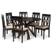 Baxton Studio Callie Modern and Contemporary Sand Fabric Upholstered and Dark Brown Finished Wood 7-Piece Dining Set