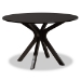 Baxton Studio Callie Modern and Contemporary Sand Fabric Upholstered and Dark Brown Finished Wood 7-Piece Dining Set - Callie-Sand/Dark Brown-7PC Dining Set