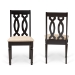Baxton Studio Cherese Modern and Contemporary Sand Fabric Upholstered and Dark Brown Finished Wood 2-Piece Dining Chair Set - RH334C-Sand/Dark Brown-DC-2PK