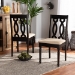 Baxton Studio Cherese Modern and Contemporary Sand Fabric Upholstered and Dark Brown Finished Wood 2-Piece Dining Chair Set - RH334C-Sand/Dark Brown-DC-2PK