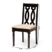 Baxton Studio Cherese Modern and Contemporary Sand Fabric Upholstered and Dark Brown Finished Wood 2-Piece Dining Chair Set - RH334C-Sand/Dark Brown-DC-2PK