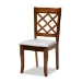 Baxton Studio Verner Modern and Contemporary Grey Fabric Upholstered and Walnut Brown Finished Wood 7-Piece Dining Set - RH330C-Grey/Walnut-DC-7PC Dining Set