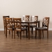Baxton Studio Verner Modern and Contemporary Grey Fabric Upholstered and Walnut Brown Finished Wood 7-Piece Dining Set - RH330C-Grey/Walnut-DC-7PC Dining Set