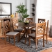 Baxton Studio Jana Modern and Contemporary Grey Fabric Upholstered and Walnut Brown Finished Wood 7-Piece Dining Set - Jana-Grey/Walnut-7PC Dining Set