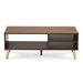 Baxton Studio Landen Mid-Century Modern Walnut Brown and Gold Finished Wood Coffee Table - LV10CFT1014WI-Columbia/Gold-CT