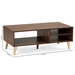 Baxton Studio Landen Mid-Century Modern Walnut Brown and Gold Finished Wood Coffee Table - LV10CFT1014WI-Columbia/Gold-CT