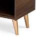 Baxton Studio Landen Mid-Century Modern Walnut Brown and Gold Finished Wood 2-Door Entryway Shoe storage Cabinet - LV10SC10151WI-Columbia/Gold-Shoe Cabinet