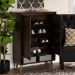 Baxton Studio Landen Mid-Century Modern Walnut Brown and Gold Finished Wood 2-Door Entryway Shoe storage Cabinet - LV10SC10151WI-Columbia/Gold-Shoe Cabinet