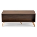 Baxton Studio Edel Mid-Century Modern Walnut Brown and Gold Finished Wood Coffee Table - LV12CFT12140WI-Columbia/Gold-CT