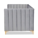 Baxton Studio Oksana Modern Contemporary Glam and Luxe Light Grey Velvet Fabric Upholstered and Gold Finished Twin Size Daybed - CF0344-Light Grey Daybed-Twin