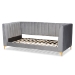 Baxton Studio Oksana Modern Contemporary Glam and Luxe Light Grey Velvet Fabric Upholstered and Gold Finished Twin Size Daybed - CF0344-Light Grey Daybed-Twin