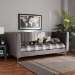 Baxton Studio Oksana Modern Contemporary Glam and Luxe Light Grey Velvet Fabric Upholstered and Gold Finished Twin Size Daybed - CF0344-Light Grey Daybed-Twin