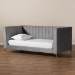 Baxton Studio Oksana Modern Contemporary Glam and Luxe Light Grey Velvet Fabric Upholstered and Gold Finished Twin Size Daybed - CF0344-Light Grey Daybed-Twin