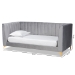 Baxton Studio Oksana Modern Contemporary Glam and Luxe Light Grey Velvet Fabric Upholstered and Gold Finished Twin Size Daybed - CF0344-Light Grey Daybed-Twin