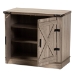Baxton Studio Wayne Modern Contemporary Farmhouse Oak Brown Finished Wood 2-Door Shoe Storage Cabinet - SC910041-2-Oak-Shoe Cabinet