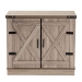 Baxton Studio Wayne Modern Contemporary Farmhouse Oak Brown Finished Wood 2-Door Shoe Storage Cabinet - SC910041-2-Oak-Shoe Cabinet