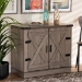 Baxton Studio Wayne Modern Contemporary Farmhouse Oak Brown Finished Wood 2-Door Shoe Storage Cabinet - SC910041-2-Oak-Shoe Cabinet