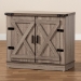 Baxton Studio Wayne Modern Contemporary Farmhouse Oak Brown Finished Wood 2-Door Shoe Storage Cabinet - SC910041-2-Oak-Shoe Cabinet