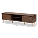 Baxton Studio Landen Mid-Century Modern Walnut Brown and Gold Finished Wood TV Stand - LV10TV1013WI-Columbia/Gold-TV